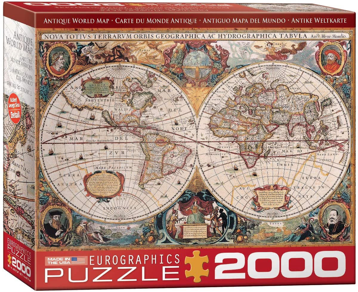 Antique World Map – 2000 Piece Jigsaw Puzzle (Eurographics)