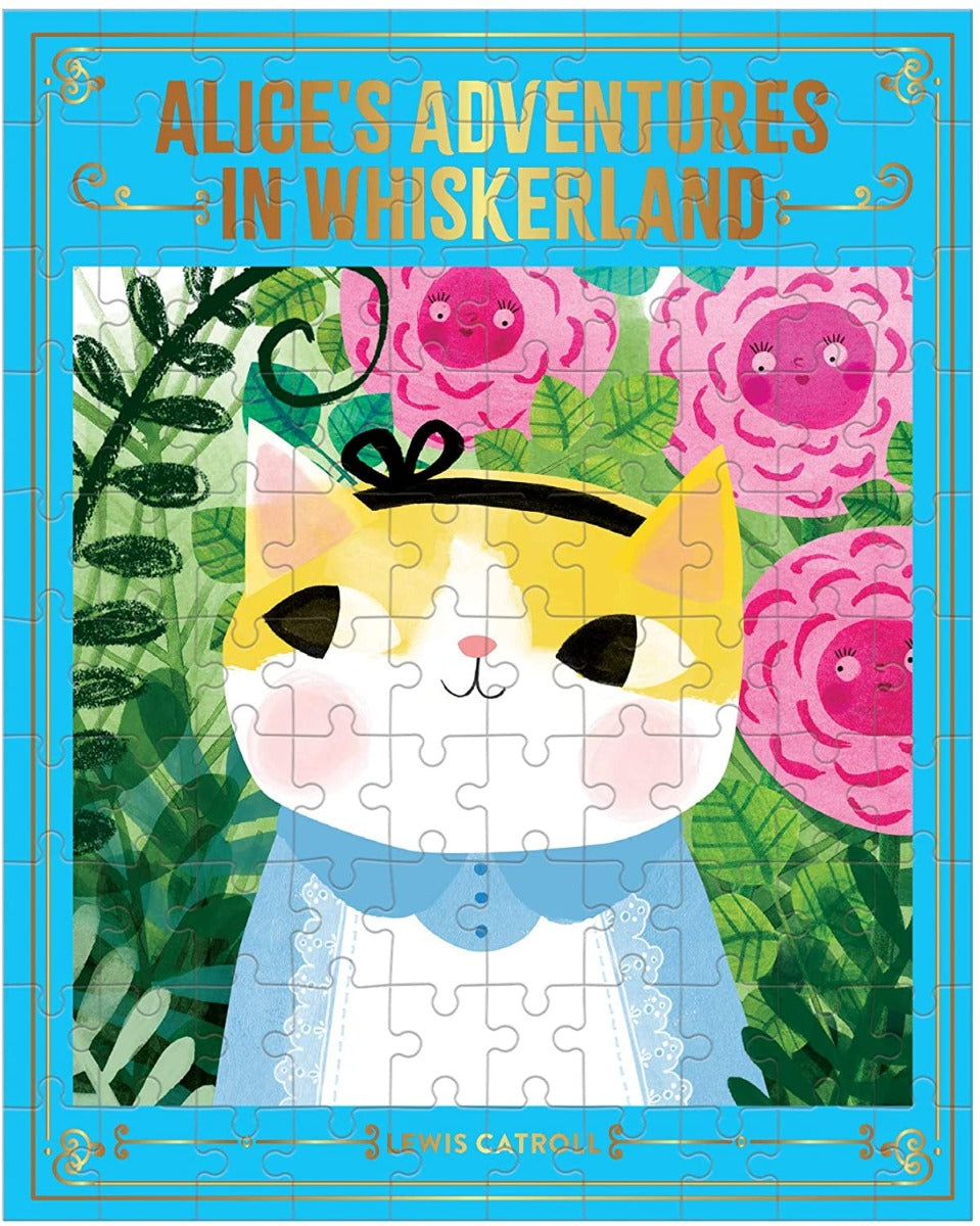 Galison - Alice's Adventures in Whiskerland - Bookish Cats - 100 Piece Jigsaw Puzzle