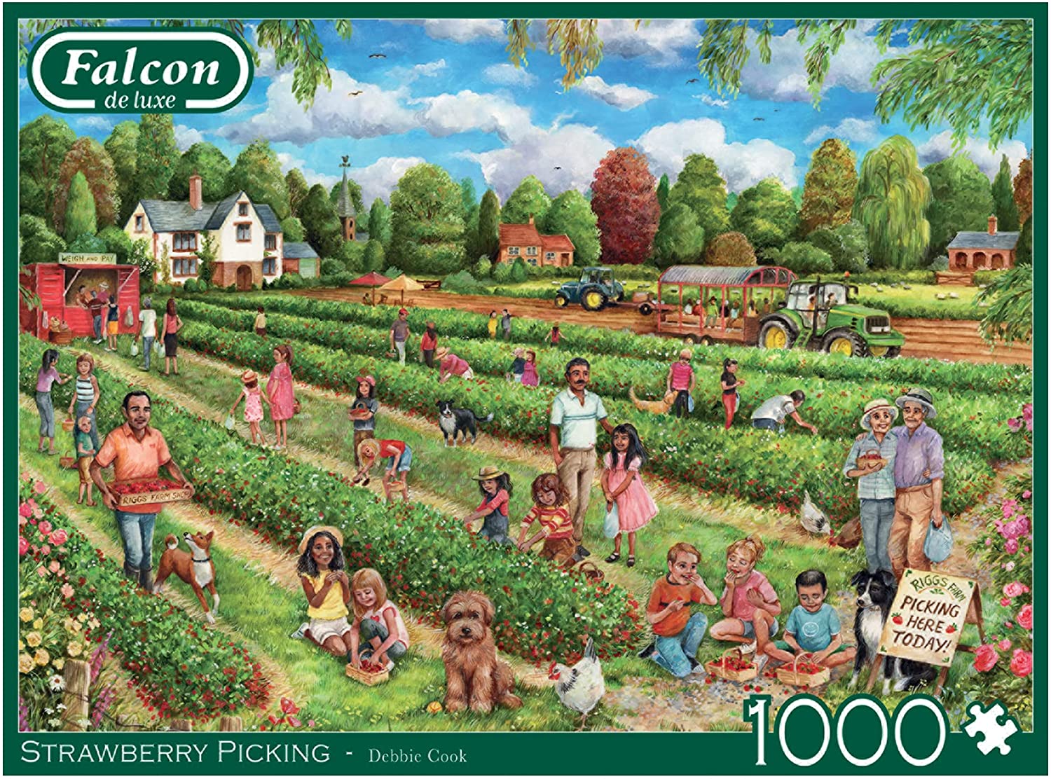 Strawberry Picking – 1000 Piece Jigsaw Puzzle (Falcon De Luxe)
