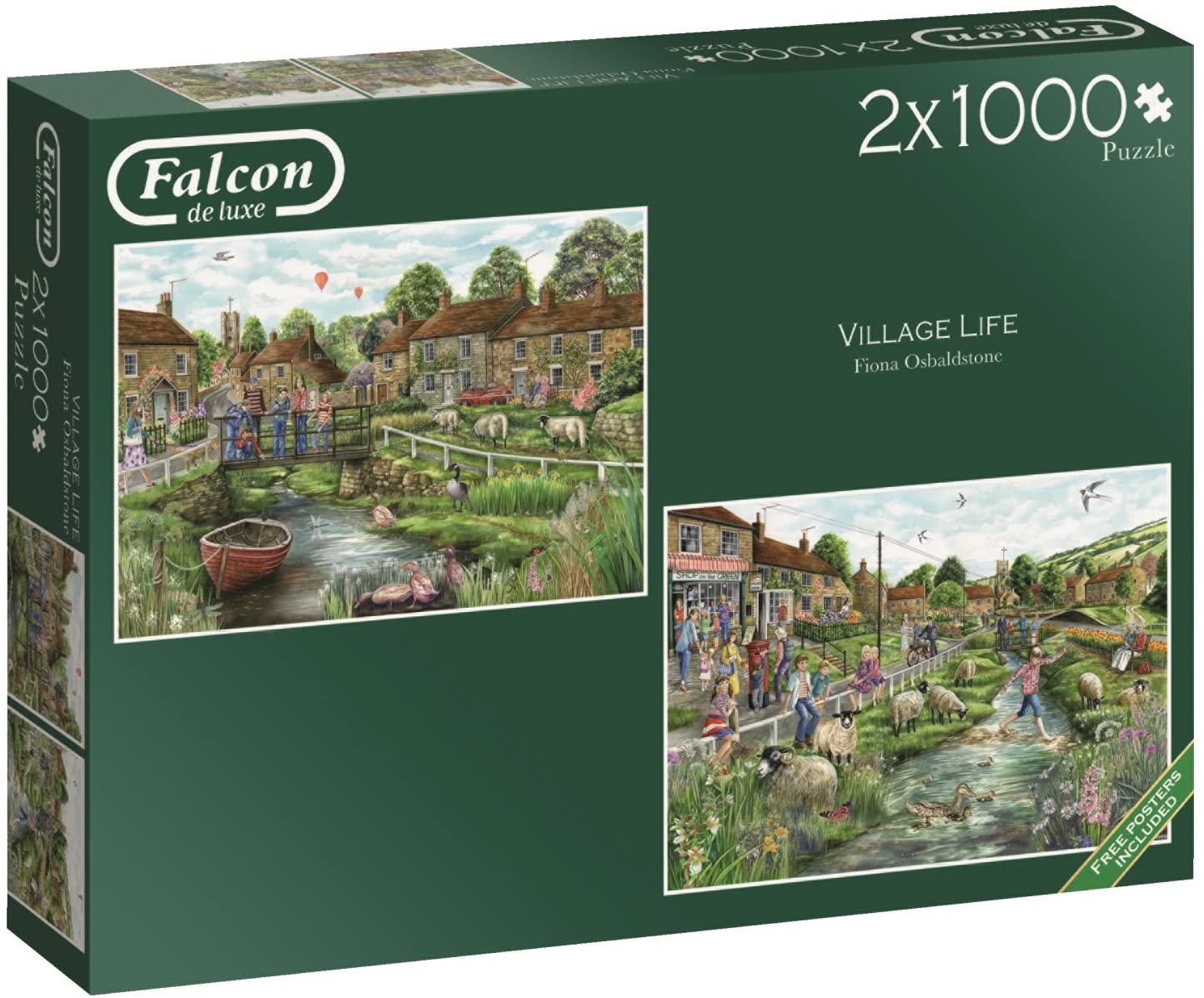 Village Life – 2 X 1000 Piece Jigsaw Puzzle (Falcon De Luxe)