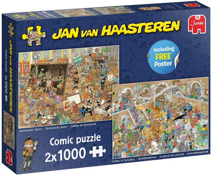 Jan Van Haasteren - A Trip To The Museum - 2 x 1000 Piece Jigsaw Puzzles