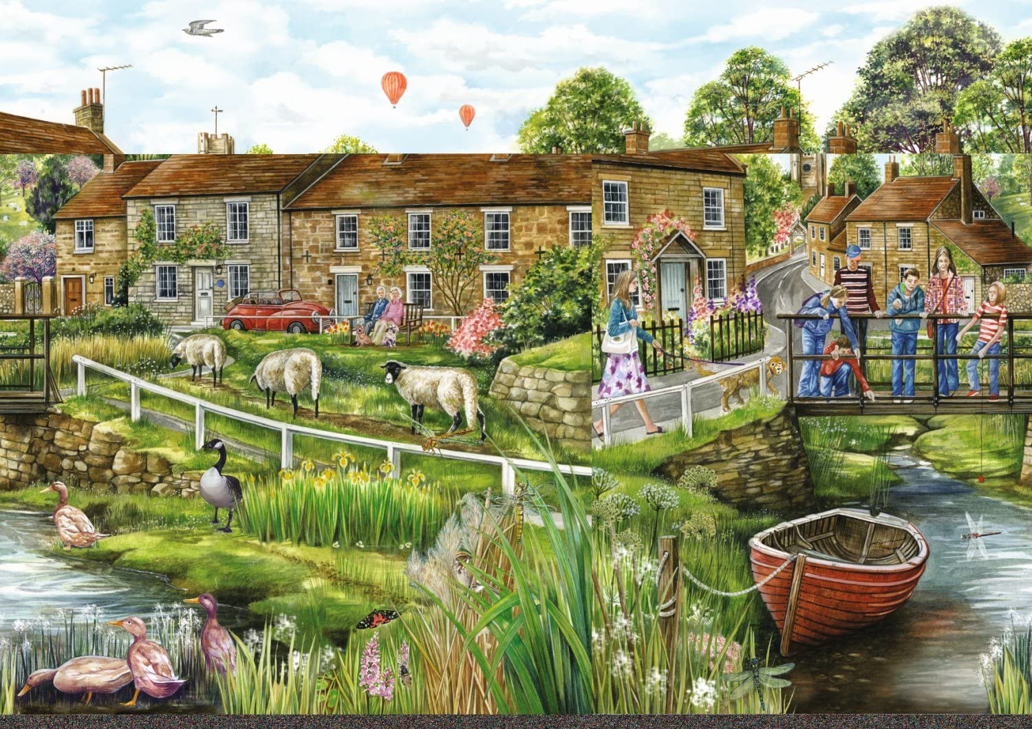 Village Life – 2 X 1000 Piece Jigsaw Puzzle (Falcon De Luxe)