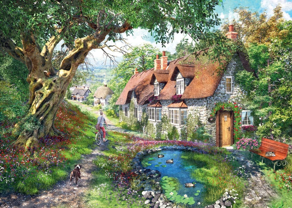 Down the Lane No.1, Flower Hill Lane – 1000 Piece Jigsaw Puzzle (Ravensburger)