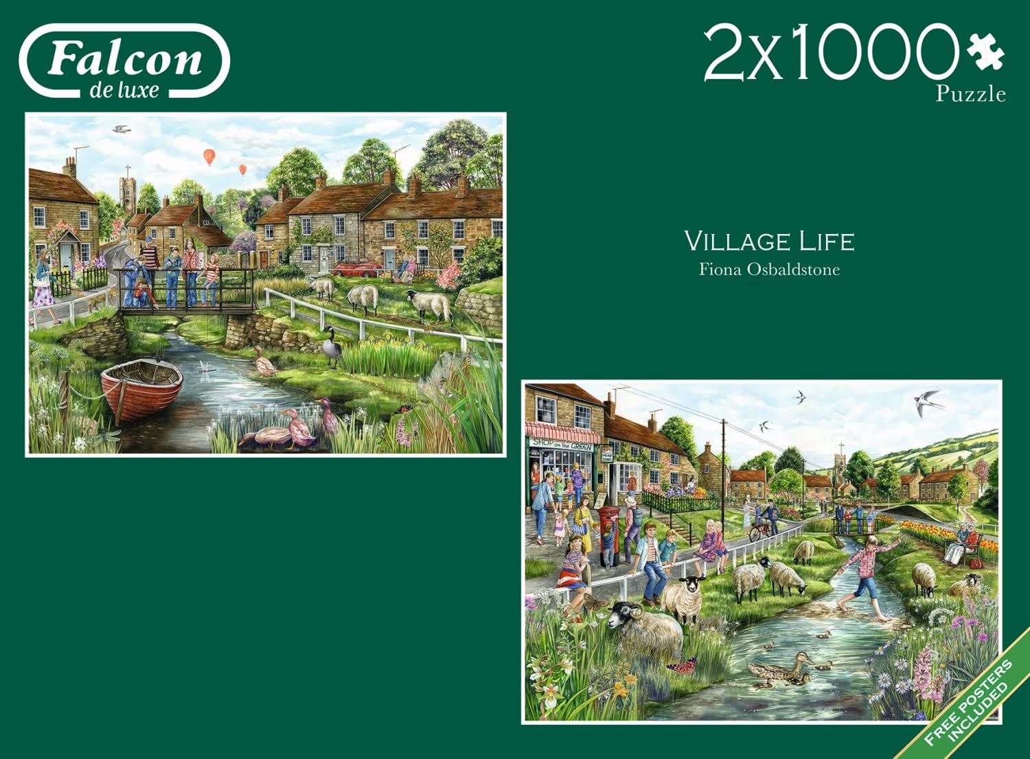 Village Life – 2 X 1000 Piece Jigsaw Puzzle (Falcon De Luxe)