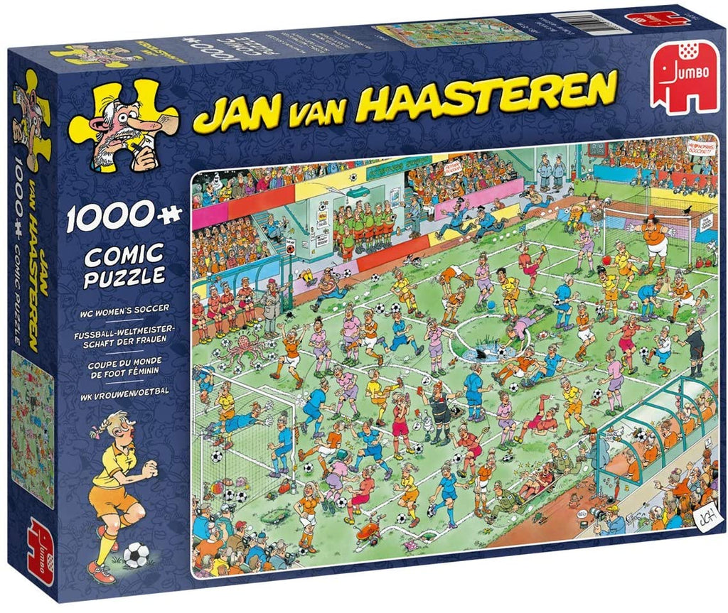 WC Women's Soccer by Jan Van Haasteren – 1000 Piece Jigsaw Puzzle (Jan Van Haasteren)