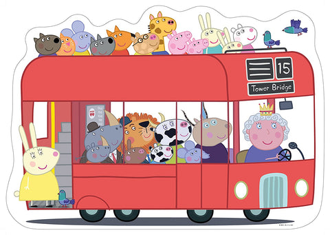 Peppa Pig London Bus Shaped Giant Floor Puzzle – 24 Piece Jigsaw Puzzle (Ravensburger)