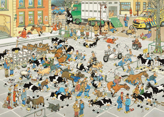 Jan Van Haasteren - The Cattle Market - 1000 Piece Jigsaw Puzzle