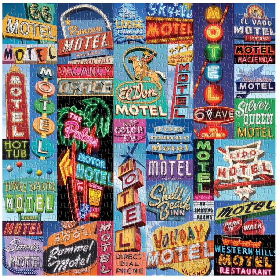 Vintage Motel Signs – 500 Piece Jigsaw Puzzle (Galison)