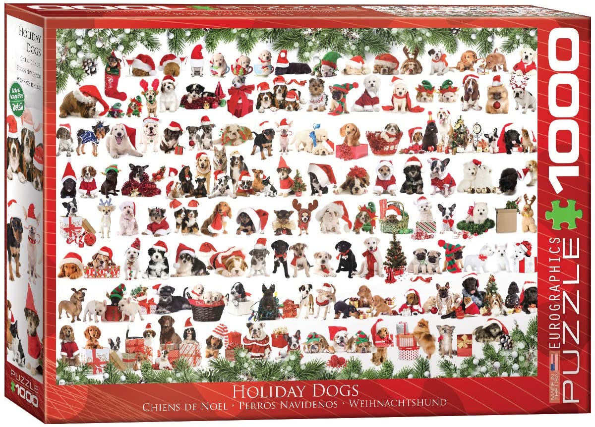 Holiday Dogs – 1000 Piece Jigsaw Puzzle (Eurographics)