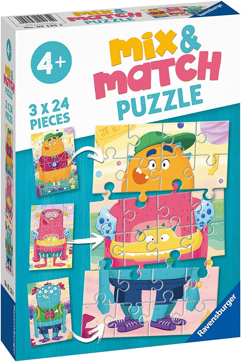 Ravensburger - Monsters Mix & Match  -  3 x 24 Piece Jigsaw Puzzle