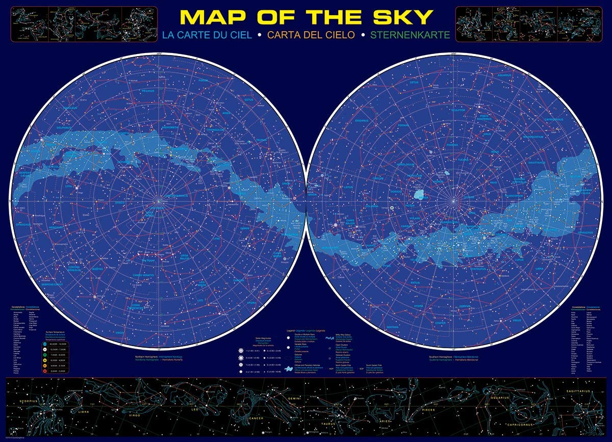 Map of the Sky – 1000 Piece Jigsaw Puzzle (Eurographics)