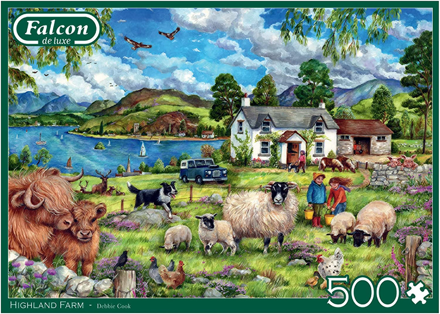 Falcon De Luxe - Highland Farm - 500 Piece Jigsaw Puzzle