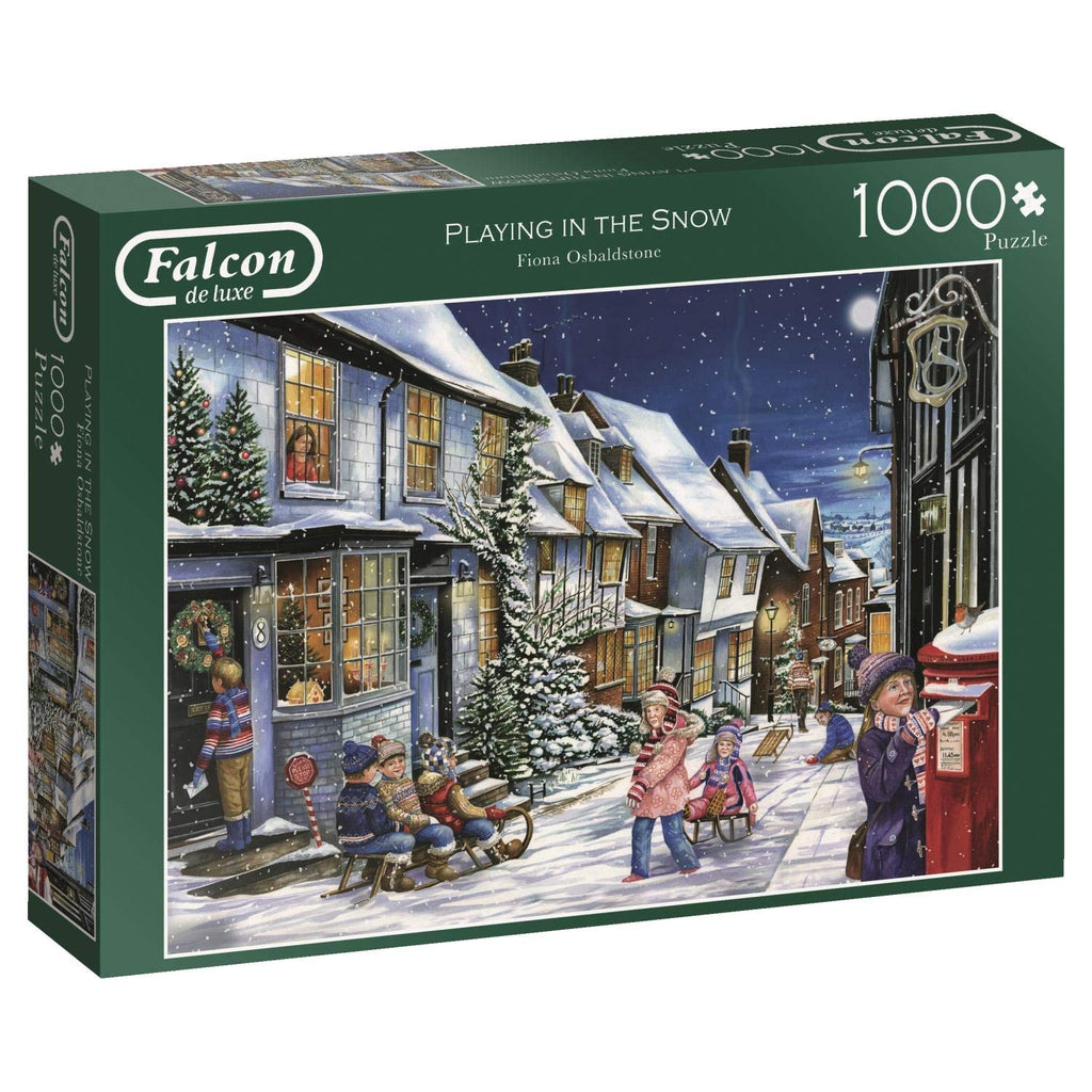 Playing In The Snow – 1000 Piece Jigsaw Puzzle (Falcon De Luxe)