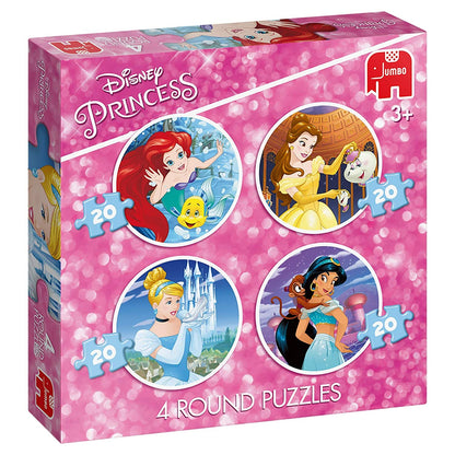 Jumbo - Disney Princess - 4 In 1 Round Puzzles