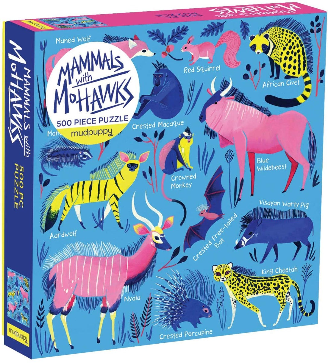 Galison - Mammals with Mohawks - 500 Piece Jigsaw Puzzle