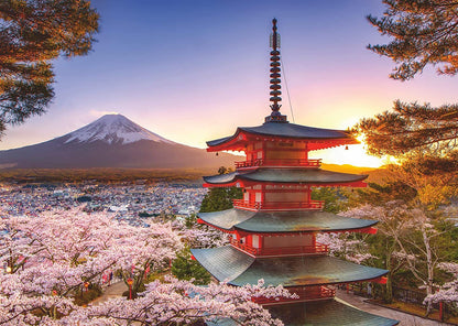 Ravensburger - Mount Fuji Cherry Blossom View - 1000 Piece Jigsaw Puzzle