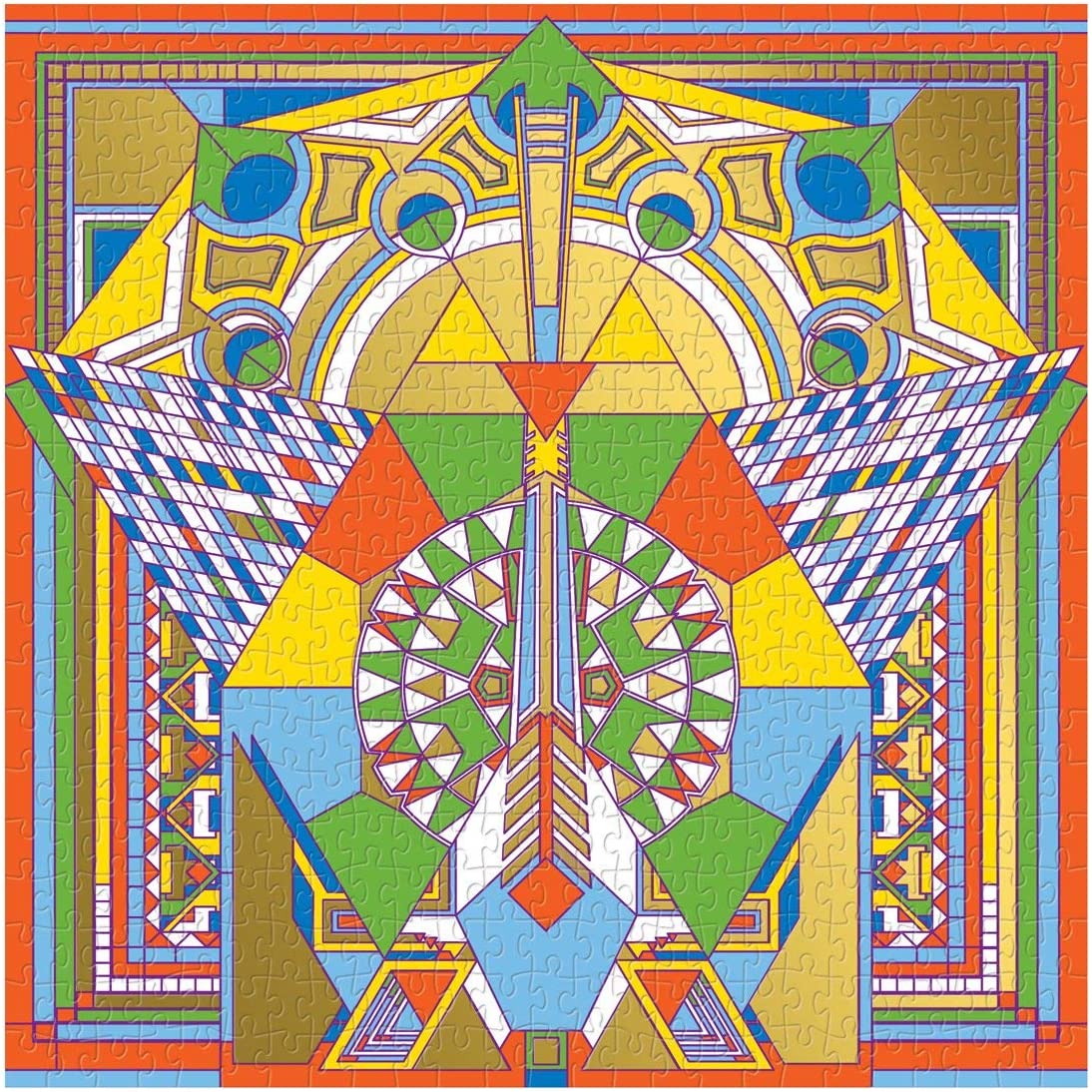 Galison - Frank Lloyd Wright Imperial Hotel Peacock Rug - 500 Piece Foil Jigsaw Puzzle