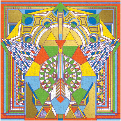 Galison - Frank Lloyd Wright Imperial Hotel Peacock Rug - 500 Piece Foil Jigsaw Puzzle