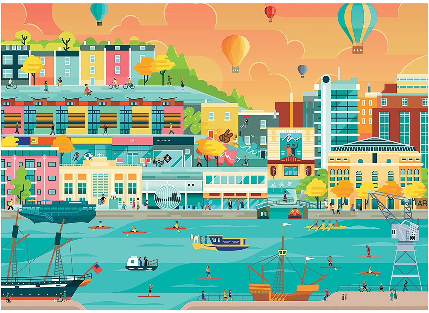 The Marina – 1000 Piece Jigsaw Puzzle (Falcon Contemporary)