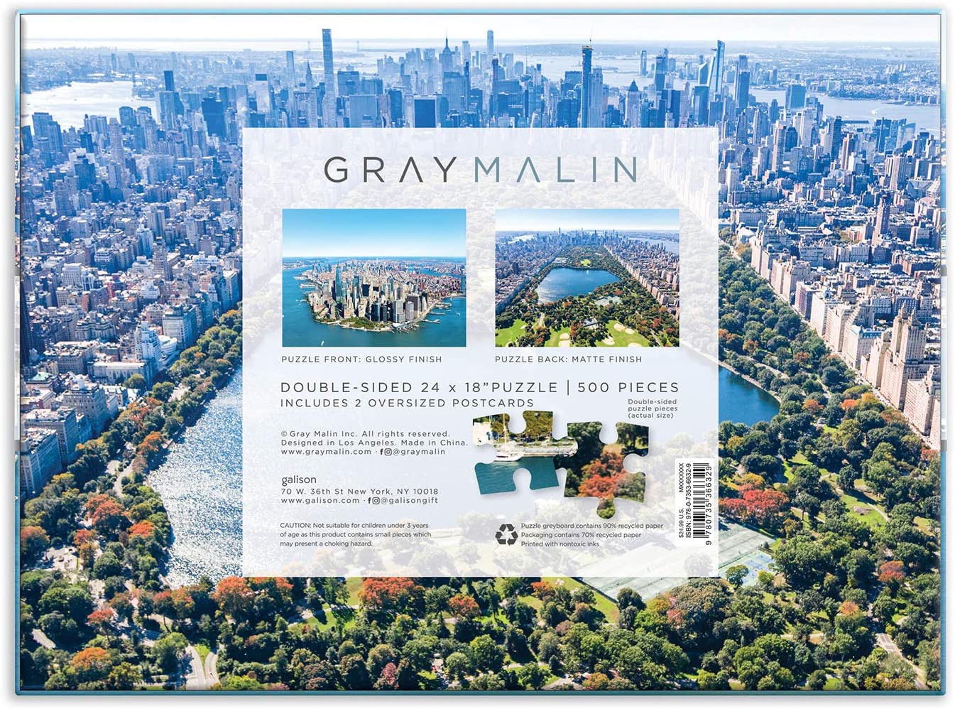 Gray Malin New York City by Gray Malin – 500 Piece Jigsaw Puzzle (Galison)