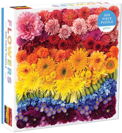 Galison - Rainbow Summer Flowers - 500 Piece Foil Jigsaw Puzzle
