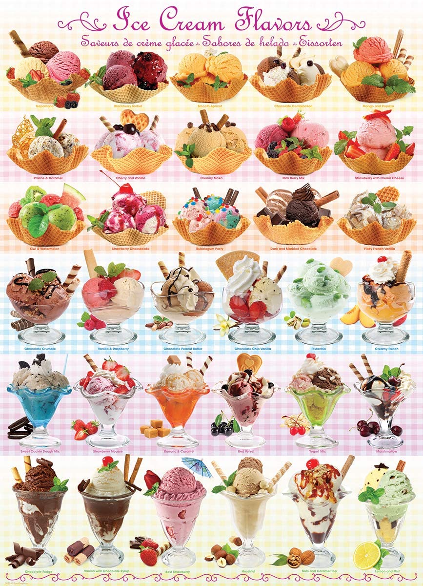 Ice Cream Flavours – 1000 Piece Jigsaw Puzzle (Eurographics)