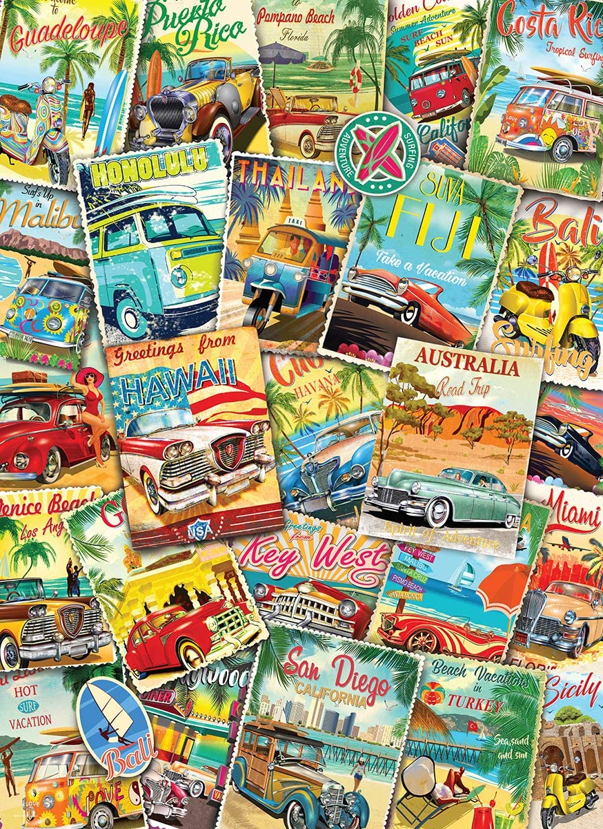 Eurographics - Vintage Travel Collage - 1000 Piece Jigsaw Puzzle