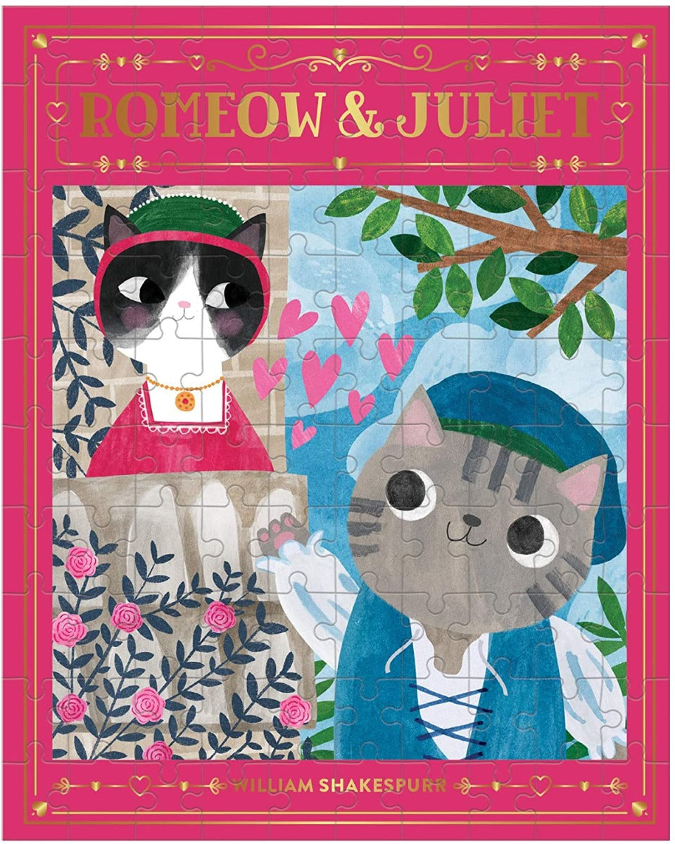 Romeow & Juliet Bookish Cats – 100 Piece Jigsaw Puzzle (Galison)