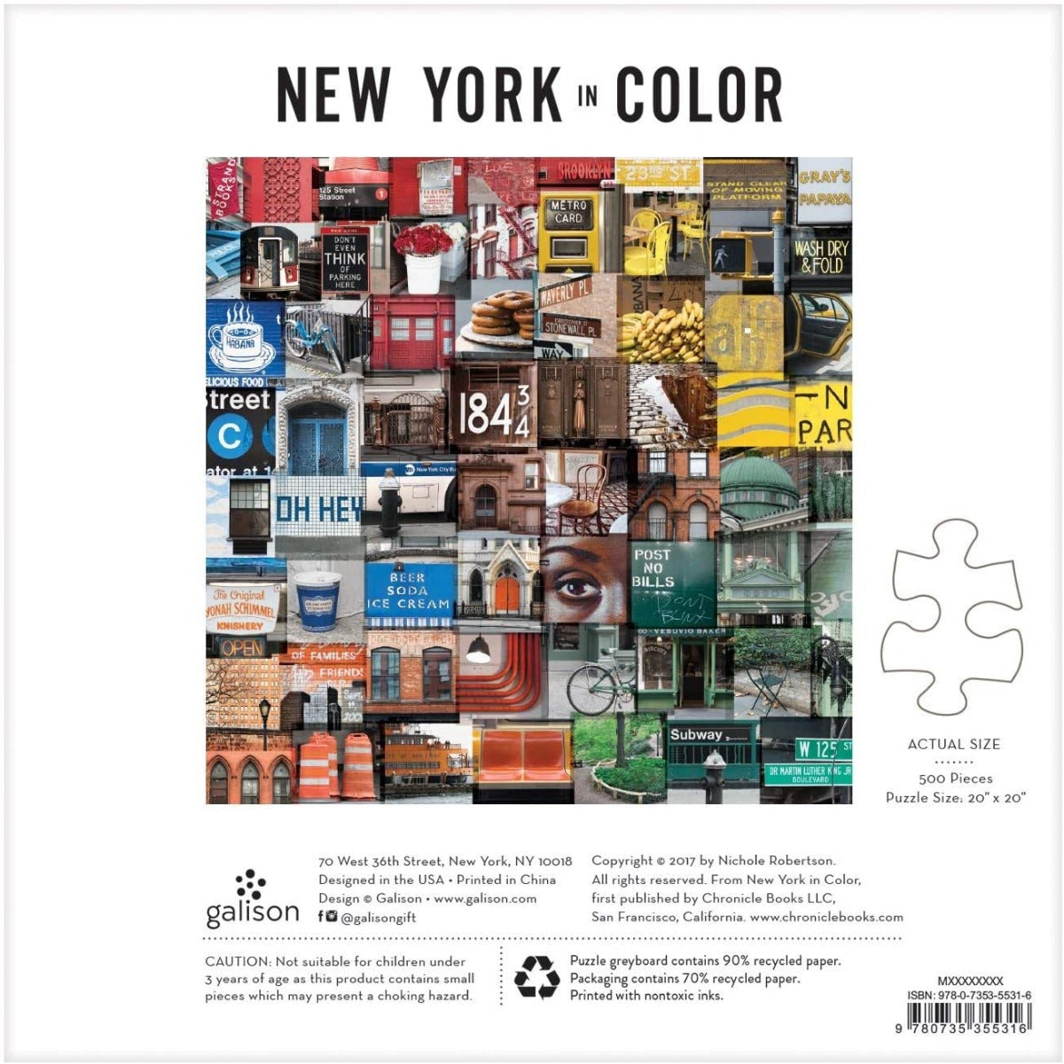 New York in Color – 500 Piece Jigsaw Puzzle (Galison)