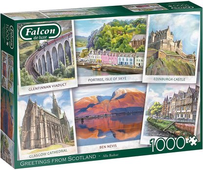 Falcon De Luxe - Greetings From Scotland - 1000 Piece Jigsaw Puzzle