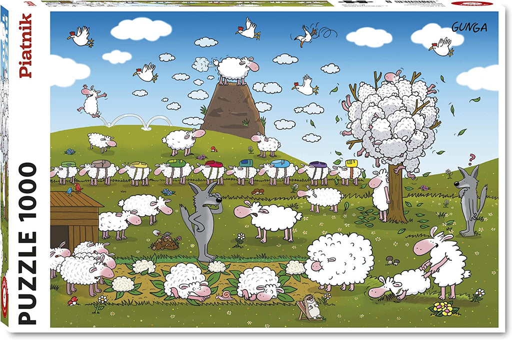 Sheep on Paradise – 1000 Piece Jigsaw Puzzle (Piatnik) - Completed Puzzle