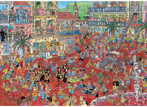 The Tomato Battle by Jan Van Haasteren – 1000 Piece Jigsaw Puzzle (Jan Van Haasteren)