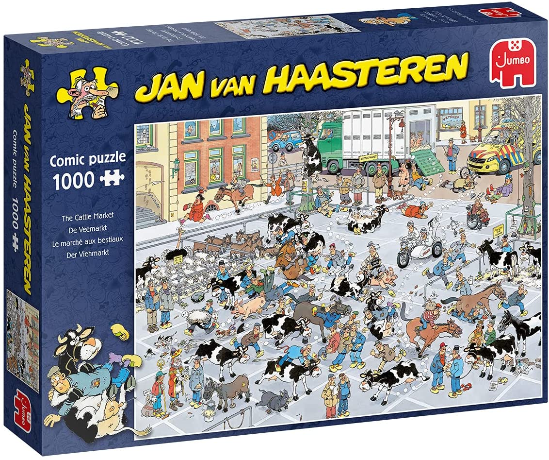 Jan Van Haasteren - The Cattle Market - 1000 Piece Jigsaw Puzzle