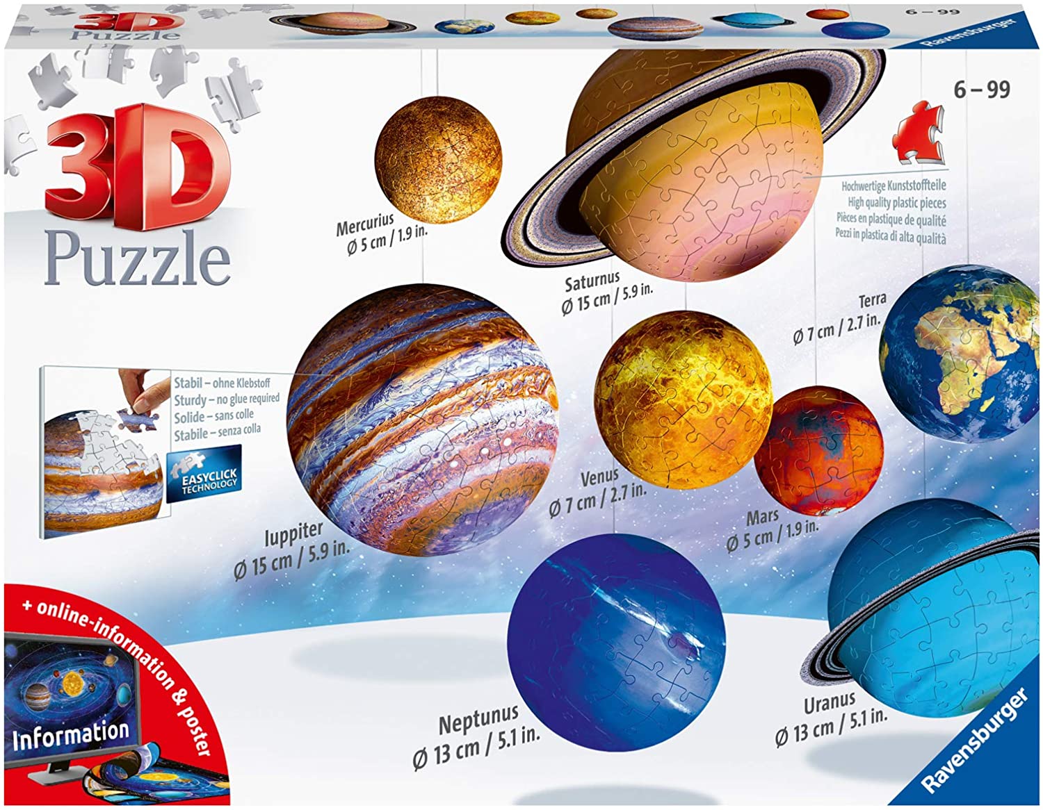 Planetary Solar System – 522 Piece Jigsaw Puzzle (Ravensburger)