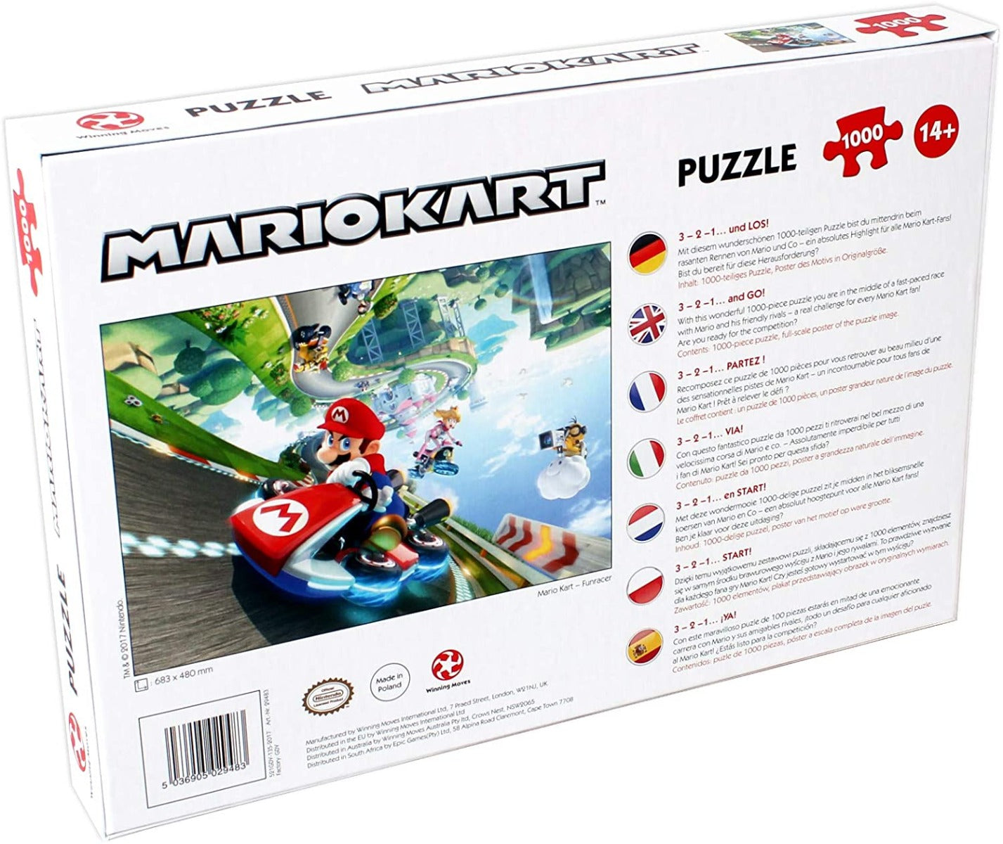 Winning Moves Mario Kart Funracer - 1000 Piece Jigsaw Puzzle