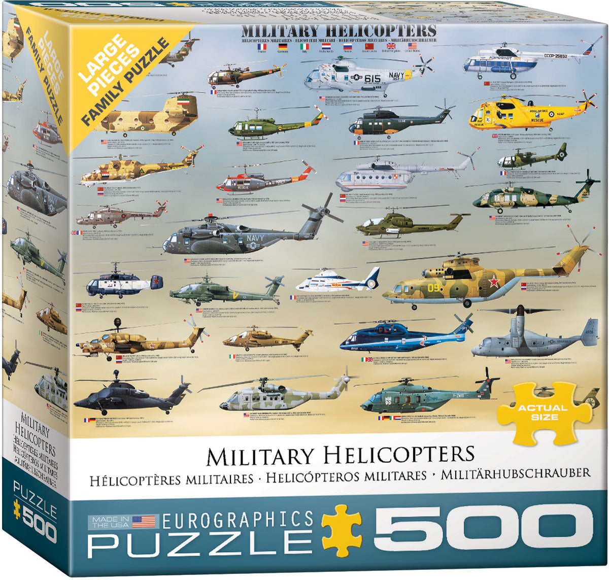 Eurographics 8500-0088 Military Helicopters 500 Piece Jigsaw Puzzle