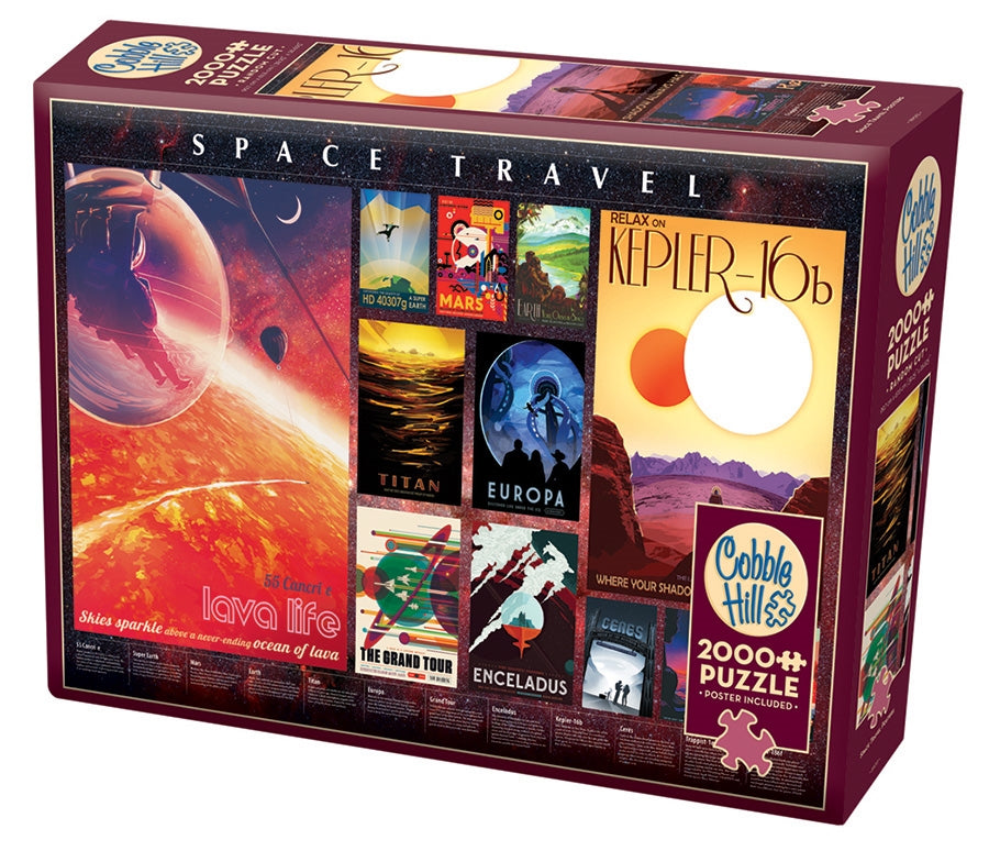 Space Travel Posters – 2000 Piece Jigsaw Puzzle (Cobble Hill)