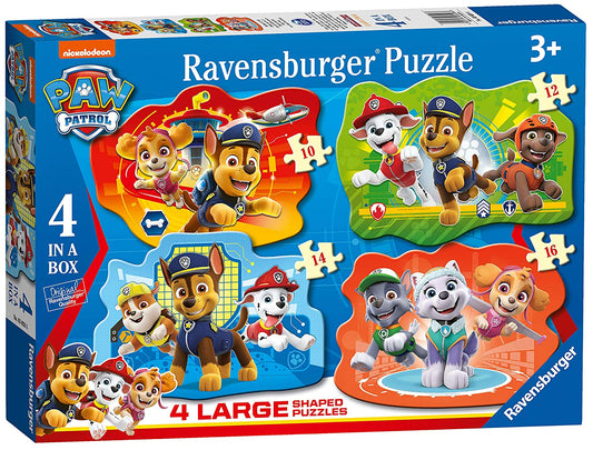 Ravensburger 3028 Paw Patrol 4 Large Shaped Jigsaw Puzzles (10,12,14,16 piece)