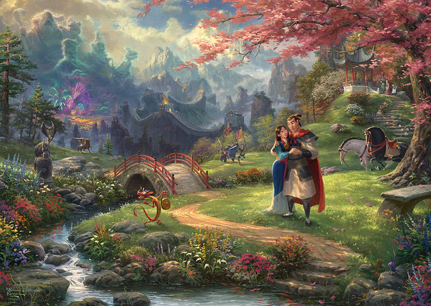 Disney Mulan Blossoms of Love by Thomas Kinkade – 1000 Piece Jigsaw Puzzle (Schmidt)