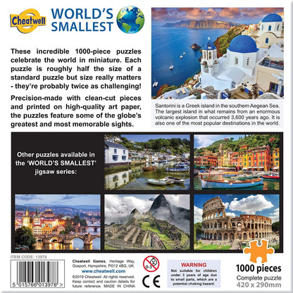 Cheatwell Games - Santorini - World's Smallest 1000 Piece Jigsaw Puzzle