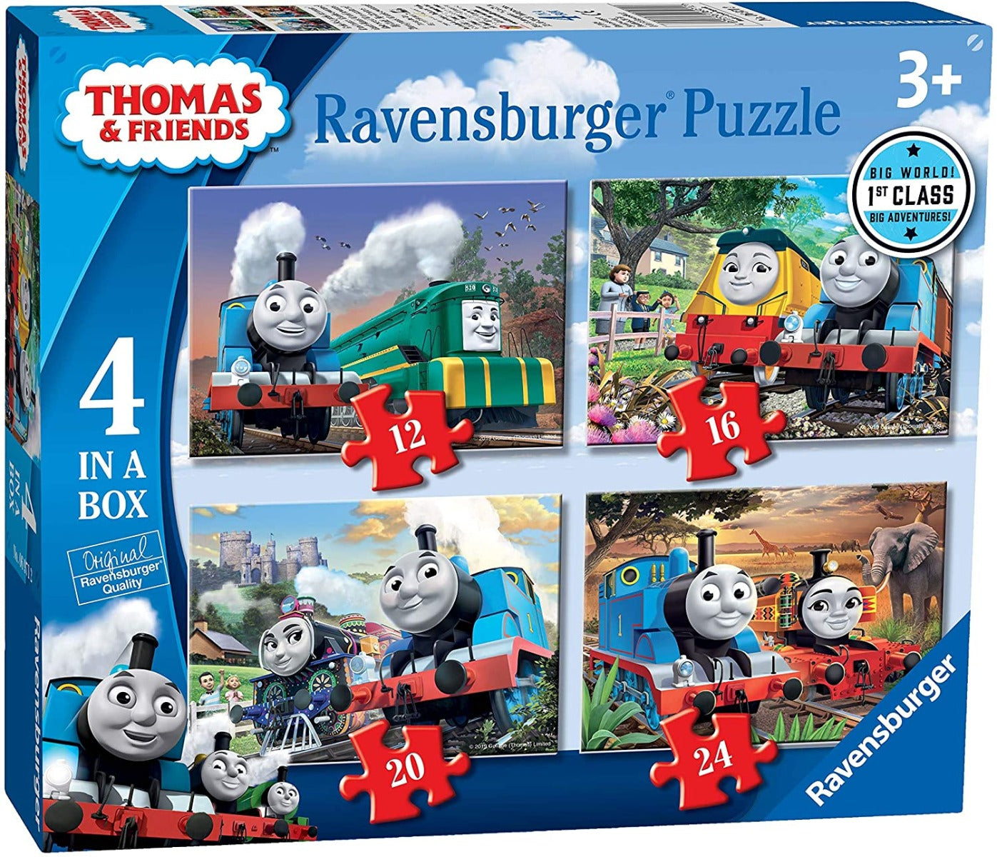 Ravensburger - Thomas & Friends Big World Adventures 4 in a Box - 12, 16, 20 and 24 Piece Jigsaw Puzzles