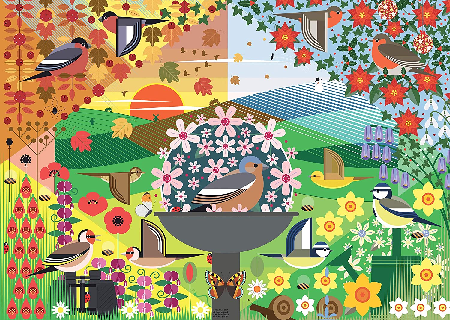 Birdie Seasons by I Like Birds – 1000 Piece Jigsaw Puzzle (Ravensburger)