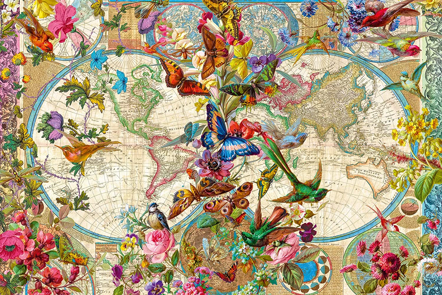 Flora Fauna World Map – 3000 Piece Jigsaw Puzzle (Ravensburger)