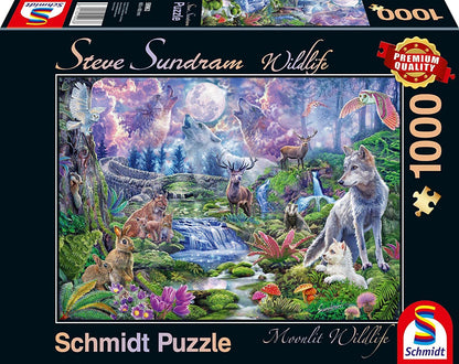 Schmidt - Steve Sundram: Moonlit Wildlife - 1000 Piece Jigsaw Puzzle