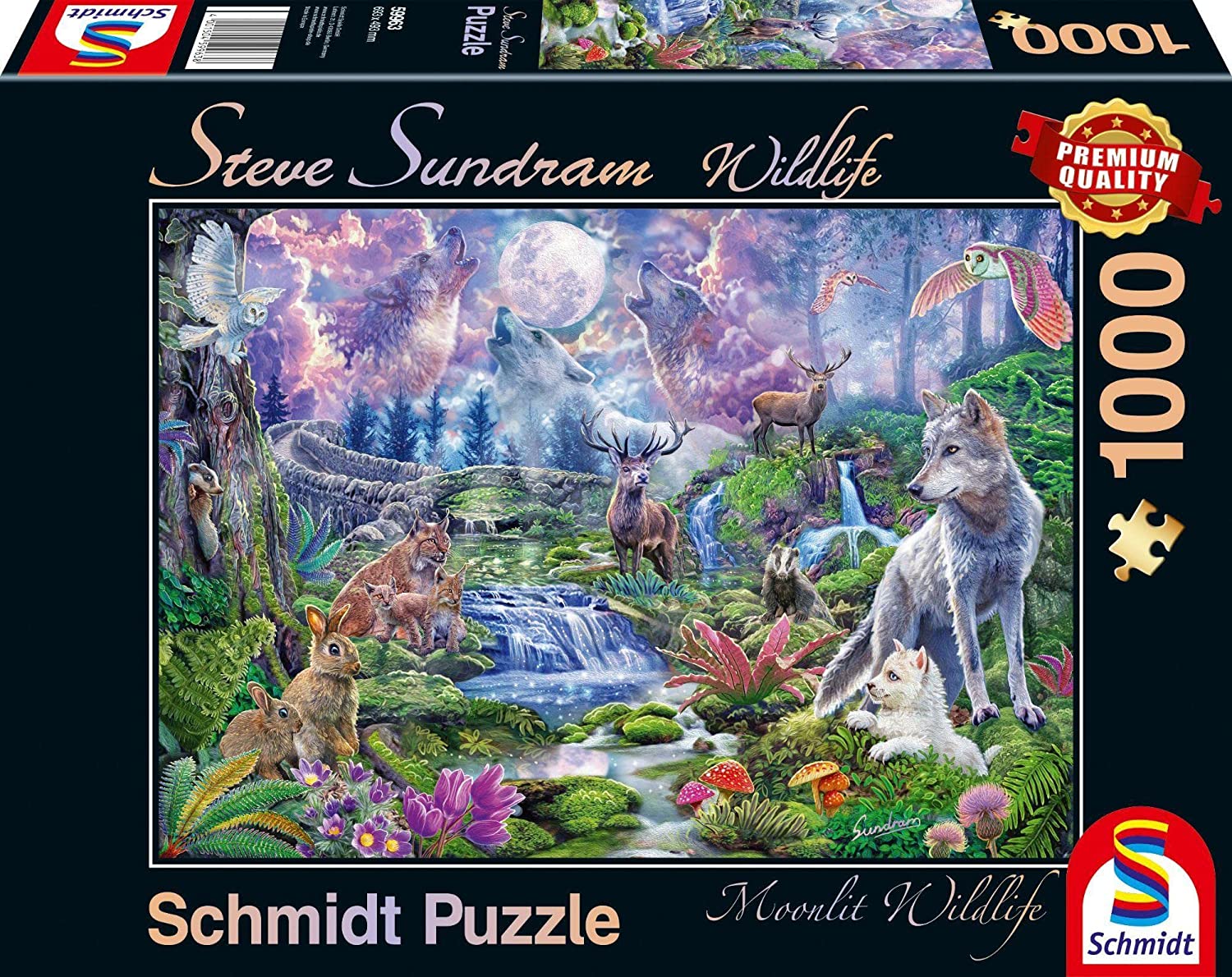 Moonlit Wildlife by Steve Sundram – 1000 Piece Jigsaw Puzzle (Schmidt)