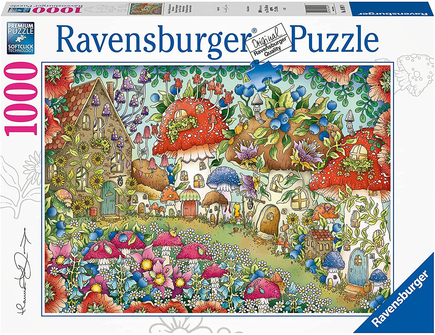 Ravensburger - Floral Mushroom Houses - 1000 Piece Jigsaw Puzzle