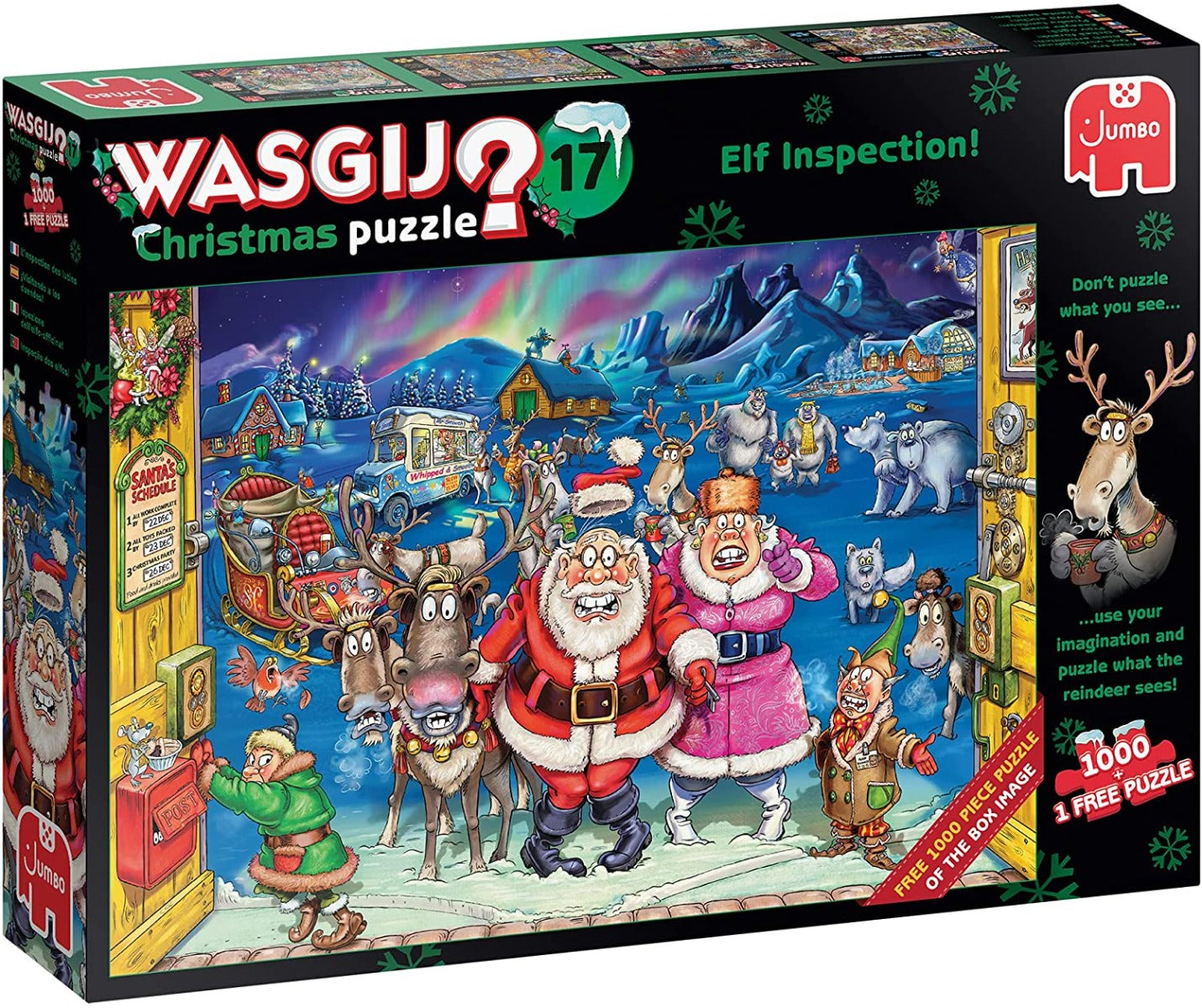 Wasgij Christmas 17: Elf Inspection – 2 x 1000 Piece Jigsaw Puzzles (Wasgij)