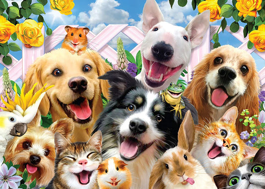 Cheatwell Games - Selfie Of Adorable Pets - Double-sided 500 Piece Jigsaw Puzzle