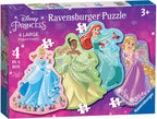 Disney Princess – Four Large 10, 12, 14, 16 Piece Jigsaw Puzzle (Ravensburger)