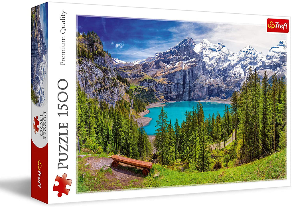 Lake Oeschinen, Switzerland – 1500 Piece Jigsaw Puzzle (Trefl) - Completed Puzzle